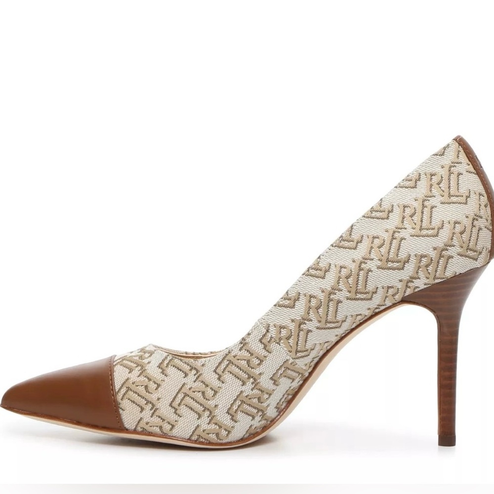 RALPH LAUREN Women's Brown and Cream Pumps - Picture 4 of 17